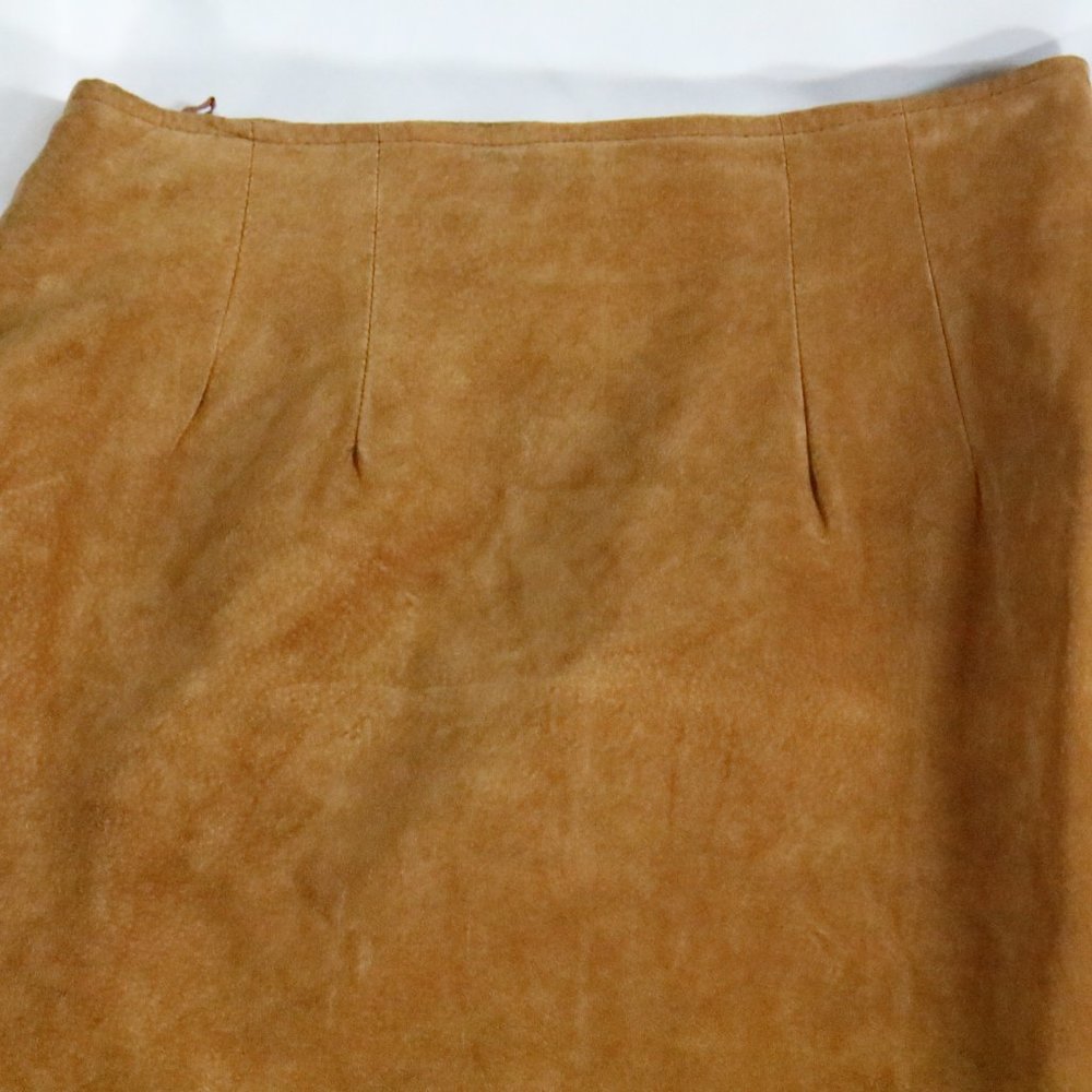 VTG CEDARS Genuine Palomino Leather Skirt Sz 14 - Picture 6 of 16